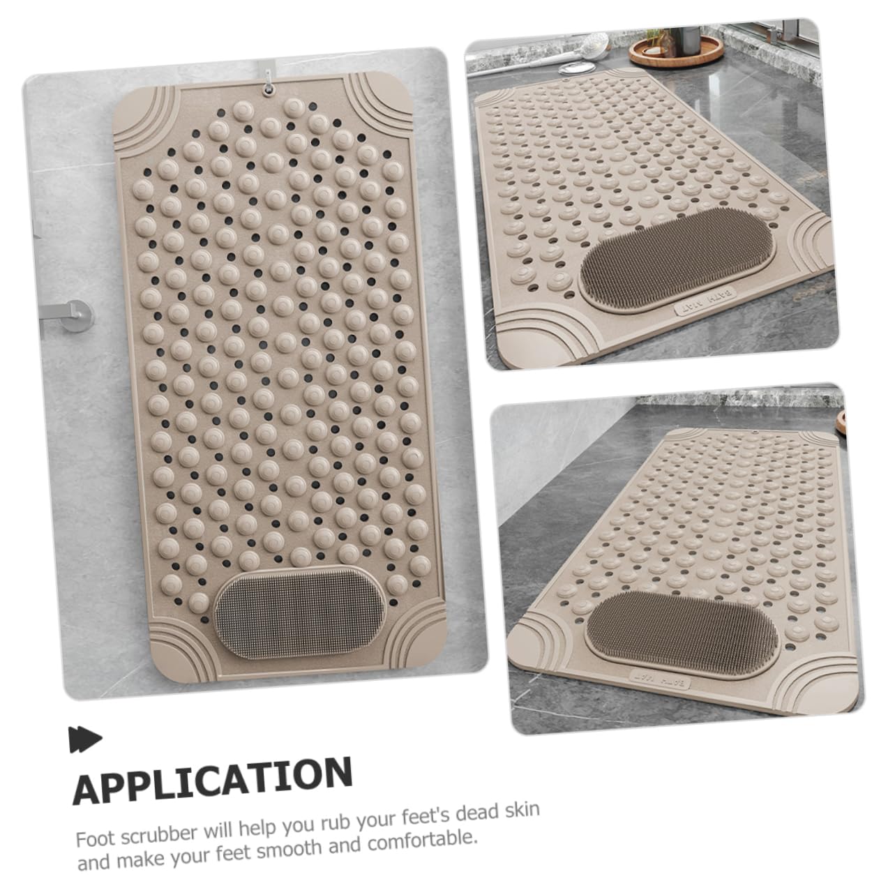 Alfombrilla Antideslizante Exfoliador de Pies y Espalda con Ventosas de PVC Resistente y Fácil de Montar en Pared para Ducha para Baño Seguro