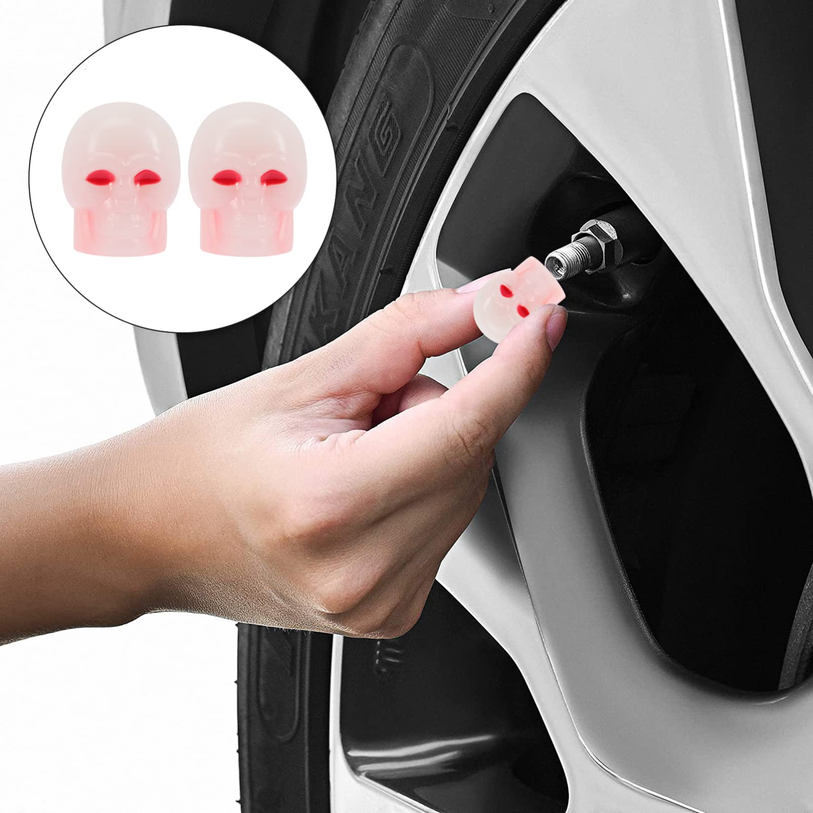 Gatuida 80pièces Bouchons De Valve Fluorescents pour Pneus De Voiture Et Vélo Accessoires Anticorrosion Éclat Obscurité Design Pratique Et