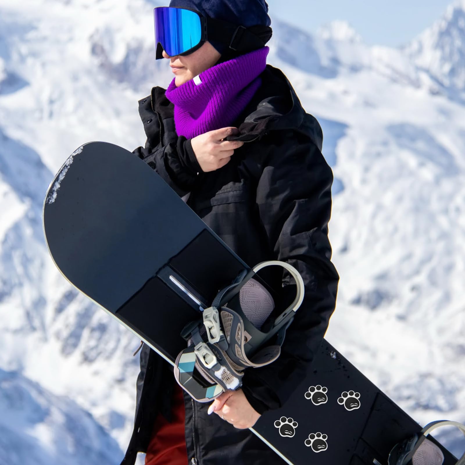 Toddmomy 4 Pezzi Sci Adesivi Pads Divertente Autoadesivo, Adesivo Tappetino per Gatto Accessorio Da Sci Pattini Antiscivolo per Snowboard Pad Pedale Gel di Silice Skateboard