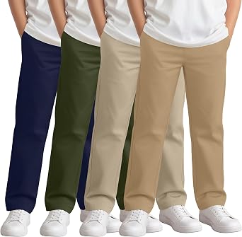 4 Pack Boys School Uniform Pants Dress Pants