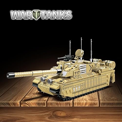 Miniatura 5 de Juego de construcción de tanques militares, compatible con Lego Tank Military Challenger Main Battle WW2 Army Model Building Block, regalos de