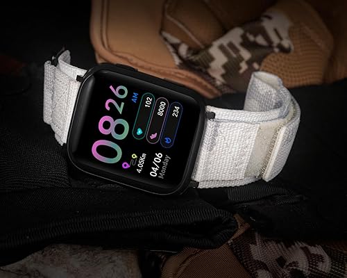 Miniatura 2 de Hemsut - Correa de reloj compatible con Amazfit, correa deportiva de nailon resistente de camuflaje con diseño de bucle tejido para Amazfit GTS 44