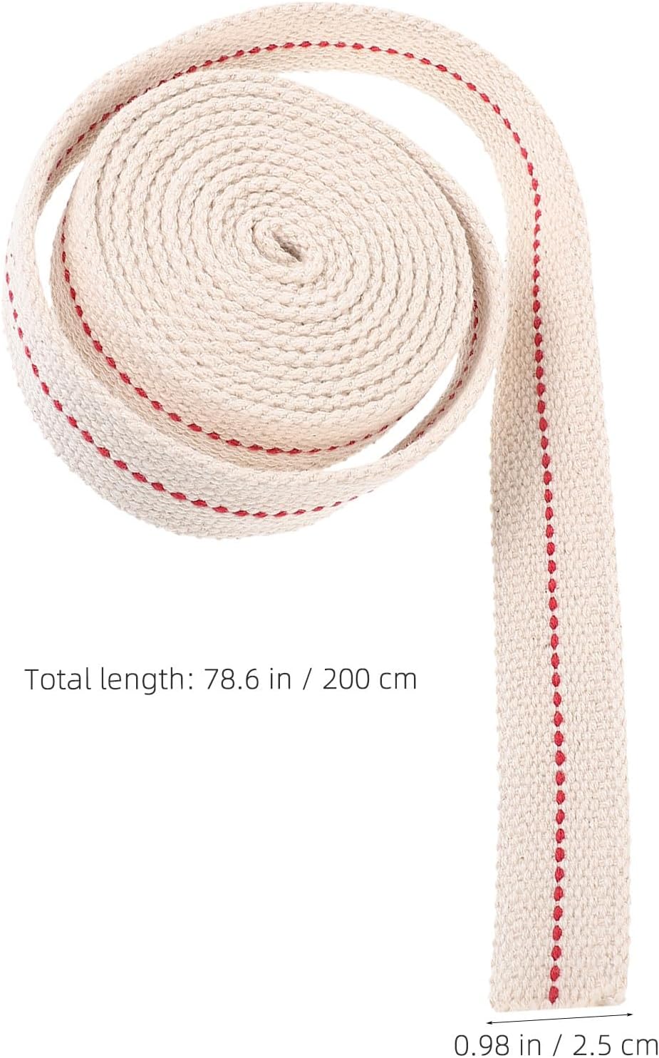3 Rolls Flat Oil Lamp Wick - 1 Inch Oil Lantern Flat Cotton Wick with Red Stitches - Vintage Kerosene Lamp Lighting Accessories 6.6 Feet Length Per Roll