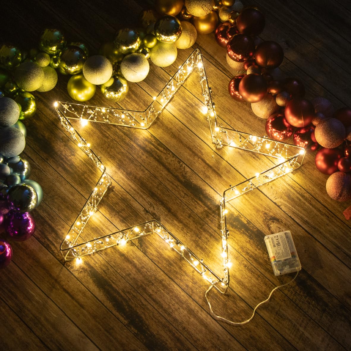 The Christmas Workshop Light Up Metal Star Decoration 1.6ft Warm White LED