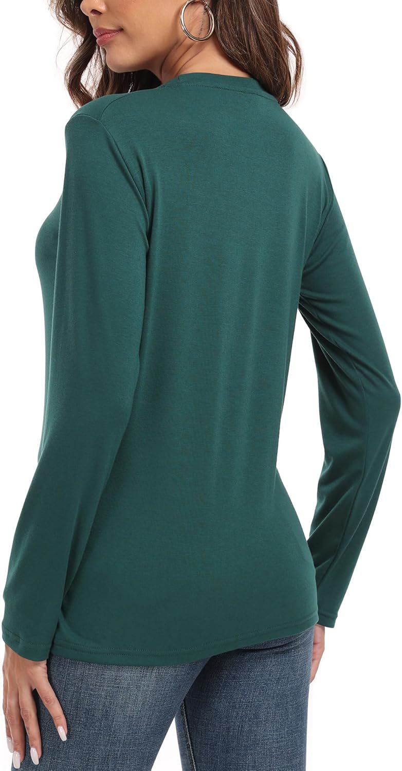 PRIMODA Women's Crew Neck Long Sleeve Shirts Basic Loose Fit Layering Tops - Image 4