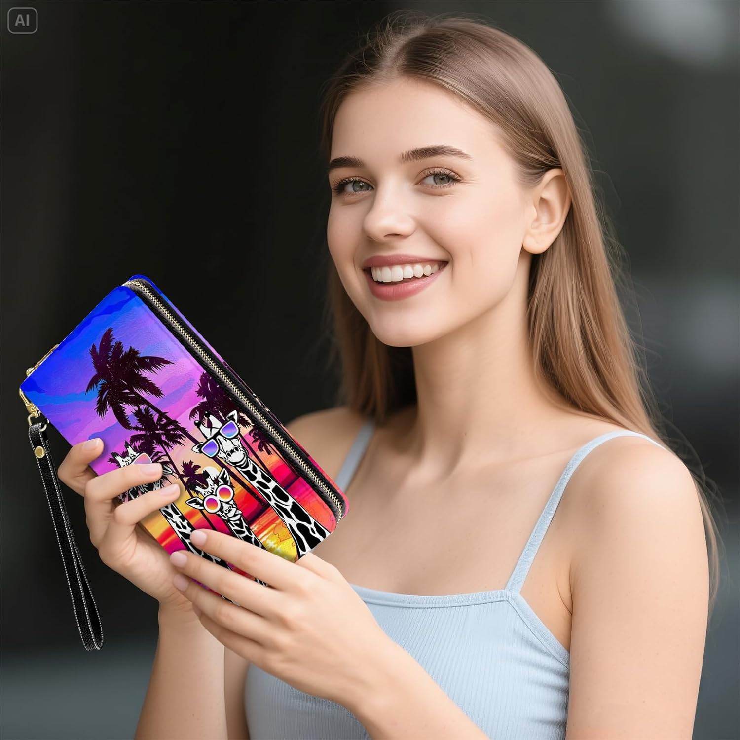 Giraffe Womens Wallet, Giraffe Wristlet Wallet For Women, Cute Animal Credit Card Holder Purse, Birthday Christmas Graduation Gifts For Women Mom Friends, Travel Office Daily Pocket Purse - Image 7