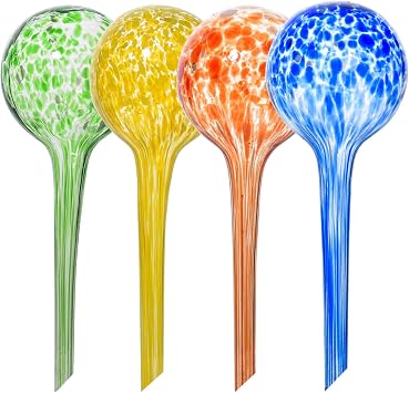 Plant Self Watering Globes Set of 4,Medium Glass Watering Globes for Plants