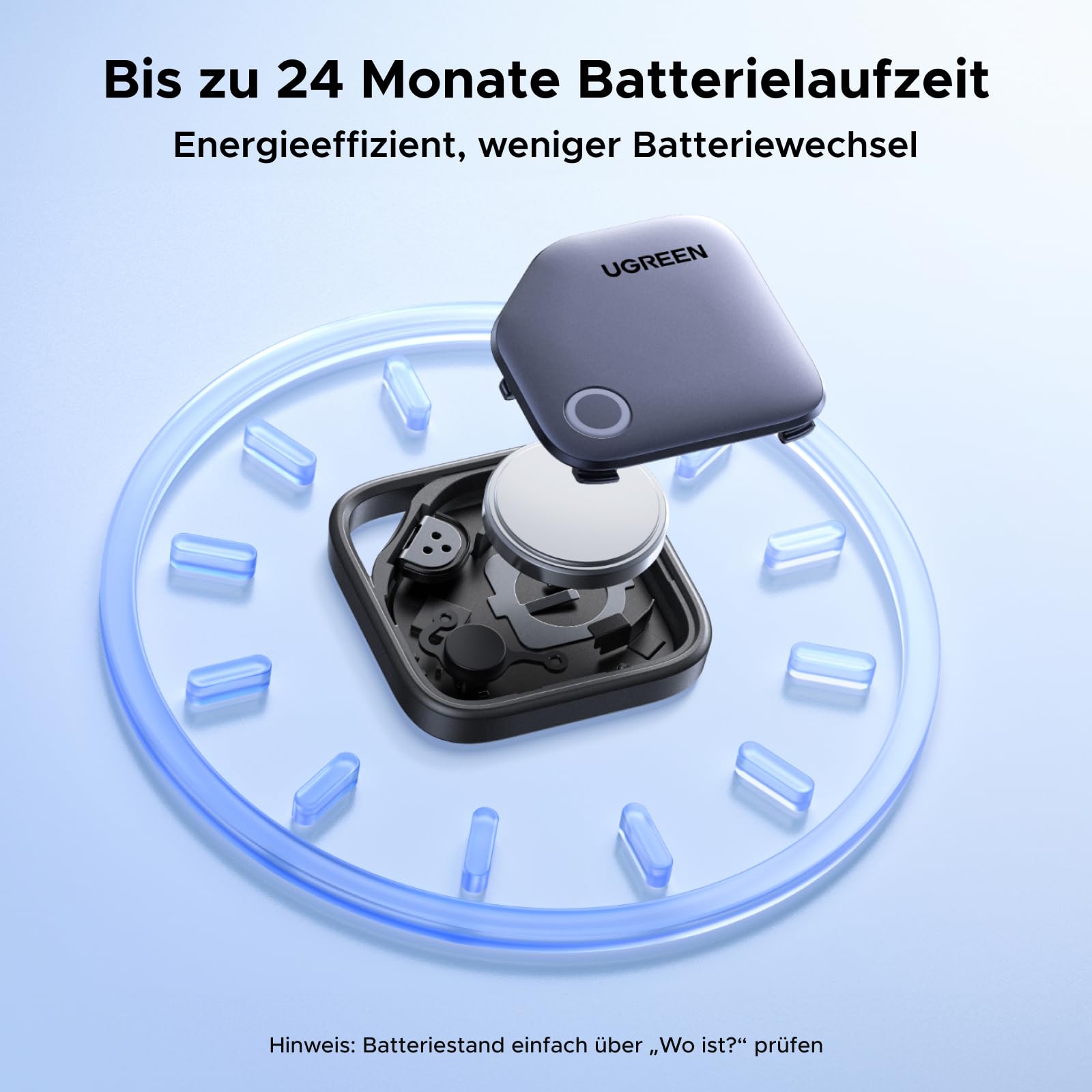UGREEN FineTrack kompatibel mit Apple Find My (nur iOS), GPS Tracker, Schlüsselfinder mit Austauschbarer Batterie, 24 Monaten Batterielebensdauer, Tracker für Koffer, Keys, Reisepässe(4 Pack)