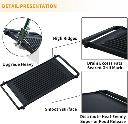 Miniatura 3 de Allstare WB31X24998 WB31X24738 Piezas de repuesto de plancha para estufas GE JXGRILL1 General Electric Gas Range Reversible Plancha central de