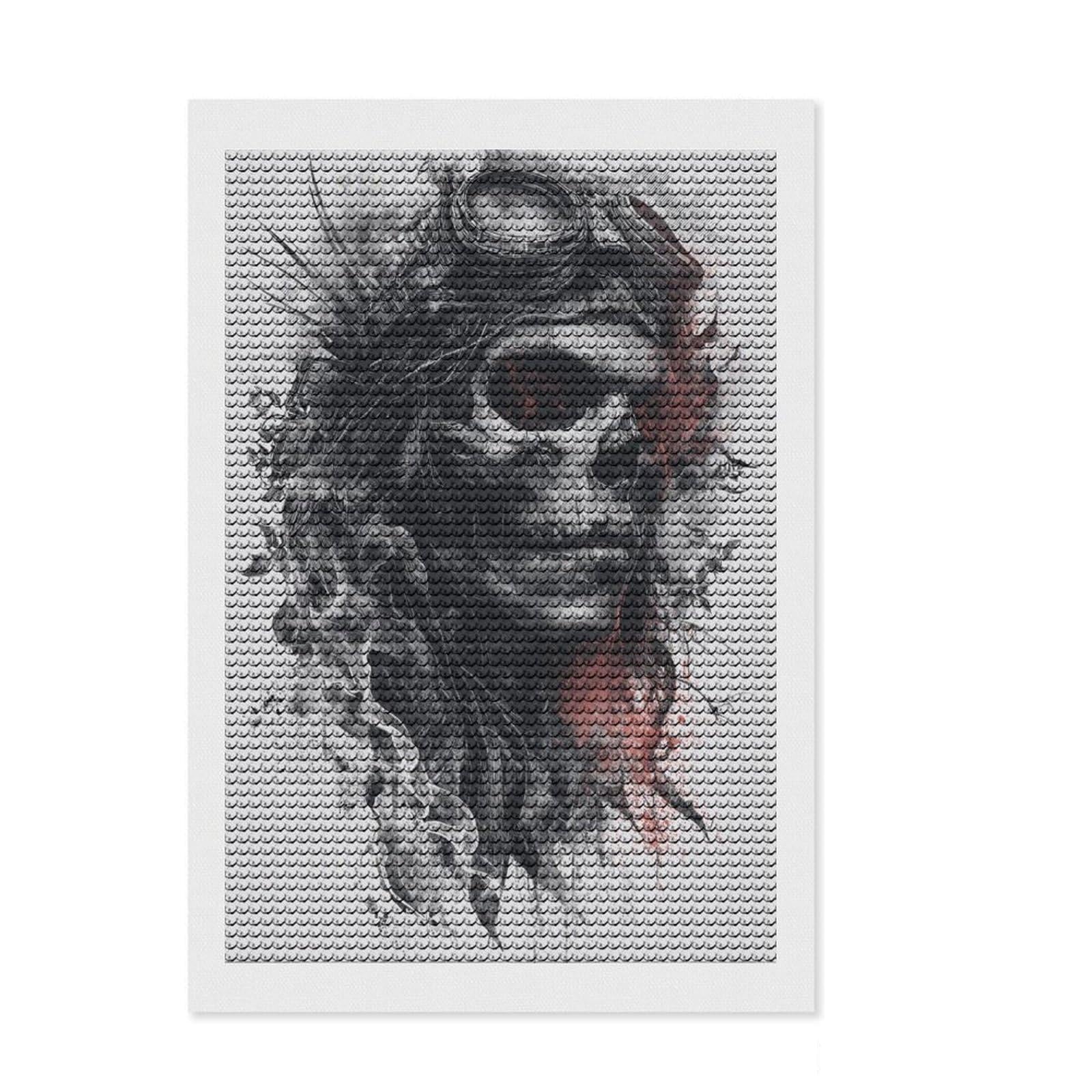 Junmoney Skull with Goggles Full Drill Diamond Painting Kit 8"x12", Vintage Style Decor, Aesthetic Room Decor, Full Kit Included