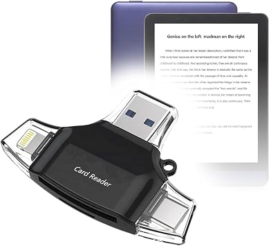 BoxWave Smart Gadget Compatible with Haoqing Meebook M6 6 in - AllReader SD Card Reader, microSD Card Reader SD Compact USB - Jet Black