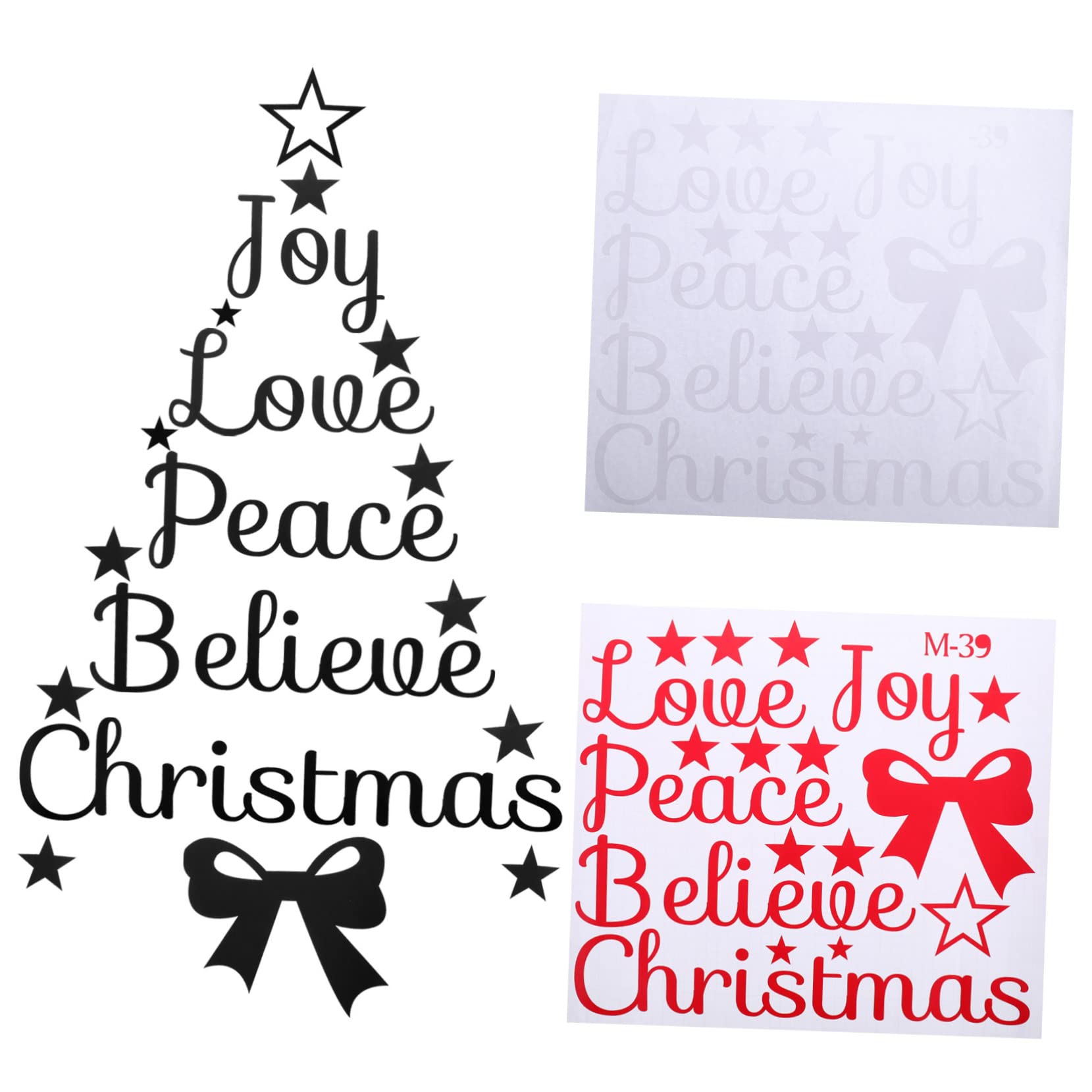 Hemobllo 6pezzi Adesivi Creativi Per Albero Di Natale Stickers Murali Con Parole Di Benedizione Per Decorazioni Natalizie e Parete Impermeabili e Rimovibili Adatti Per Casa e Ufficio