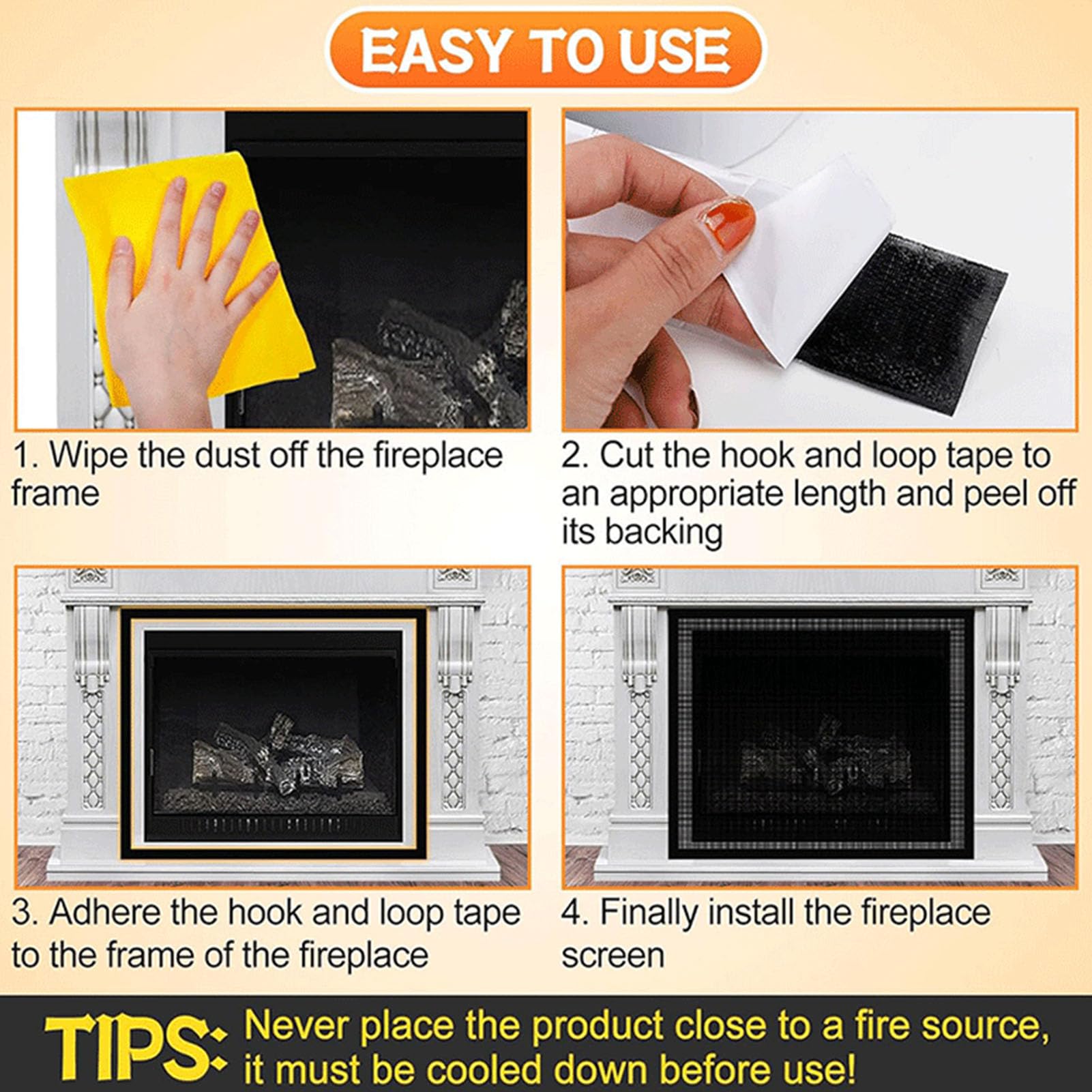 Fireplace Screen, Proof Fireplace Cover - Image 4