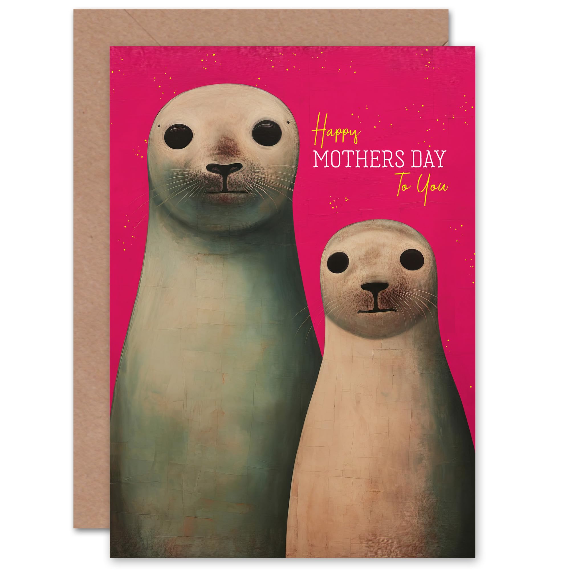 Artery8 Mothers Day Seal with Pup Greeting Card - Pink