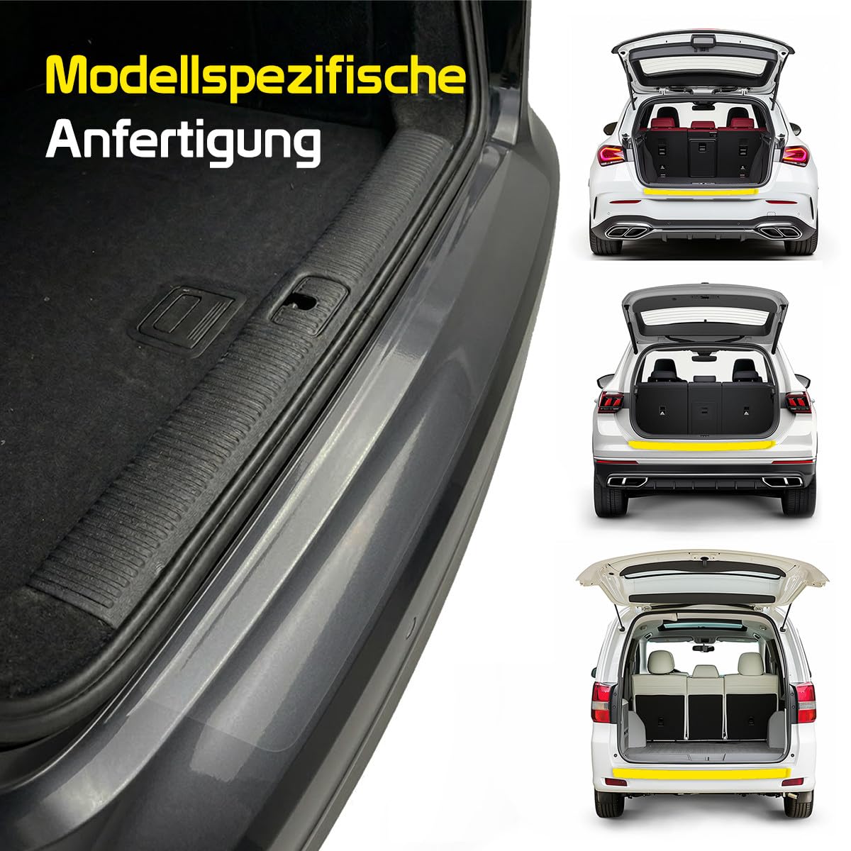 Osłona krawędzi załadunkowej pasująca do VW Golf 7 VII Variant 2012-2020 (5-drzwiowy kombi): kompletny zestaw z dokładnie dopasowaną folią ochronną lakieru, ochrona przed zadrapaniami do