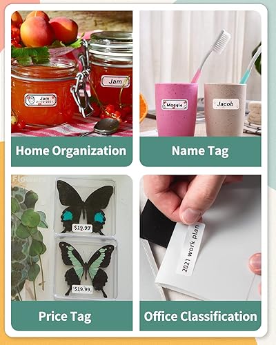 Miniatura 7 de Cinta adhesiva térmica blanca para fabricantes de calcomanías Phomemo Q31D30, 38 pulgadas x 1 12 pulgadas (0.472 in x 1.575 in), fuerte adherencia,