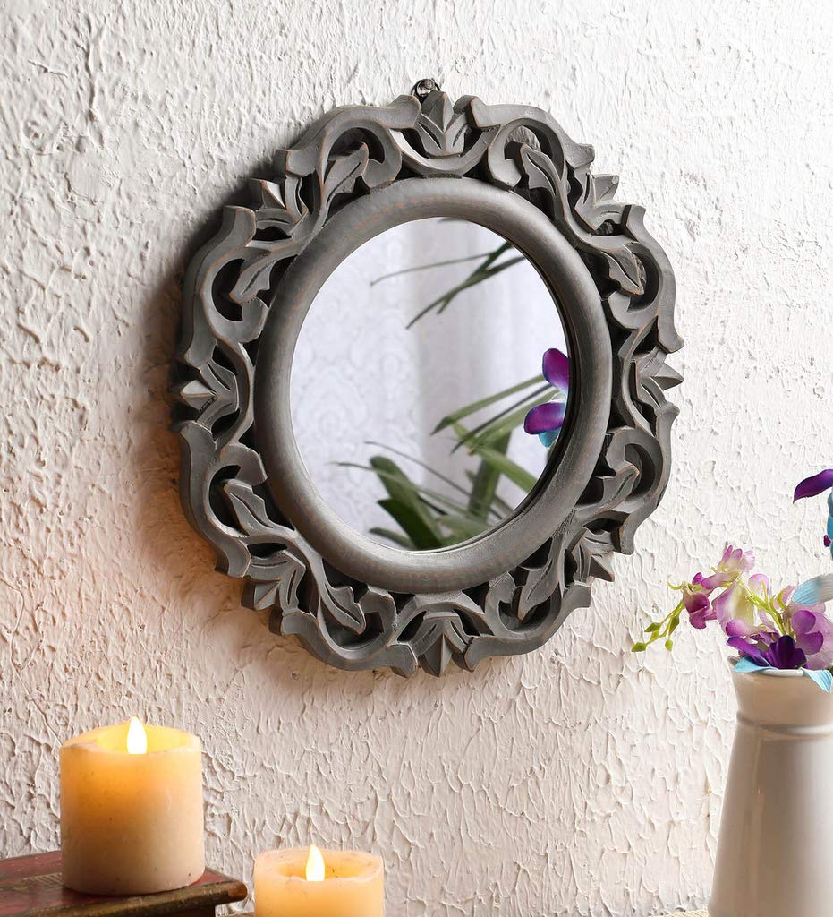 Buy THE URBAN STORE Decorative & Hand Crafted Wooden Wall Mirror for ...