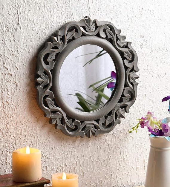Buy The Urban Store Decorative & Hand Crafted Wooden Wall Mirror for