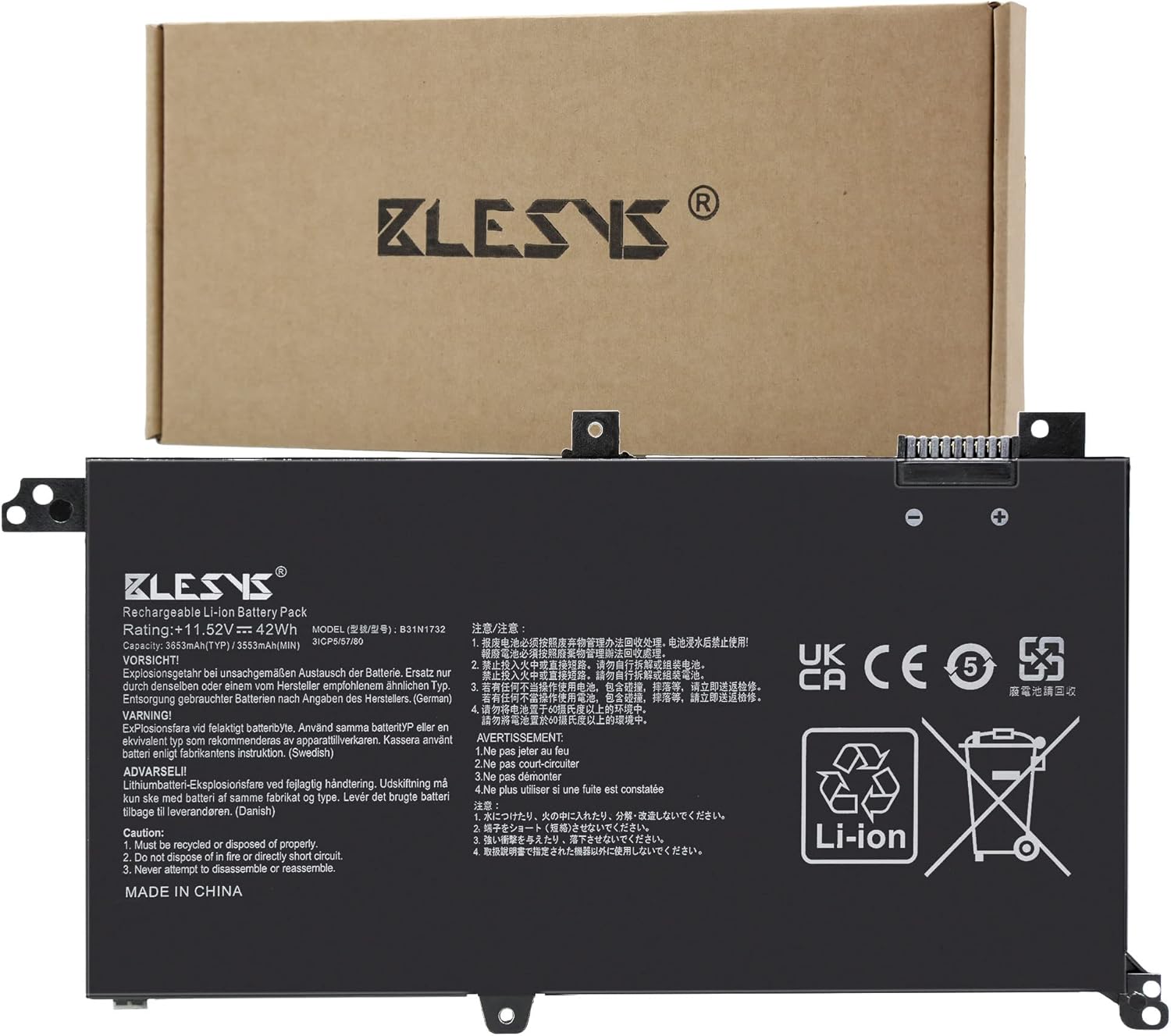 Batteria Per Laptop Asus Vivobook S14 E Altri Modelli - 42Wh, 3 Celle, Ricambio Di Alta Qualit&agrave;