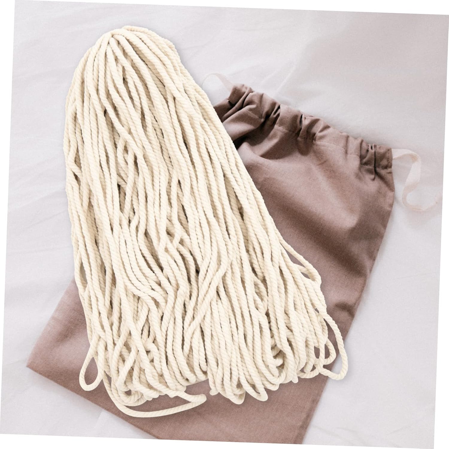 3-Ply Natural Cotton Rope 1 Roll Multi-Functional Braided Woven Rope for DIY Crafts Garden Hanging Planter and Home Decor