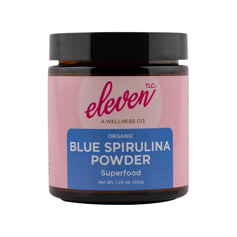 ELEVEN TLC A WELLNESS CO Spirulina Azul Orgânica em Pó, Extrato de Ficocianina, 1 g por porção, 35 g