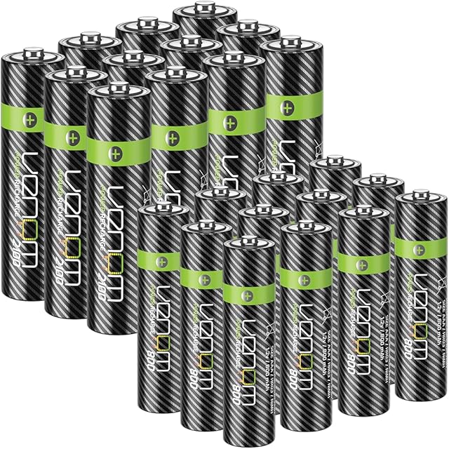 Venom Power Recharge - Premium Rechargeable AA/AAA Batteries (includes 12 x AA Plus 12 x AAA)