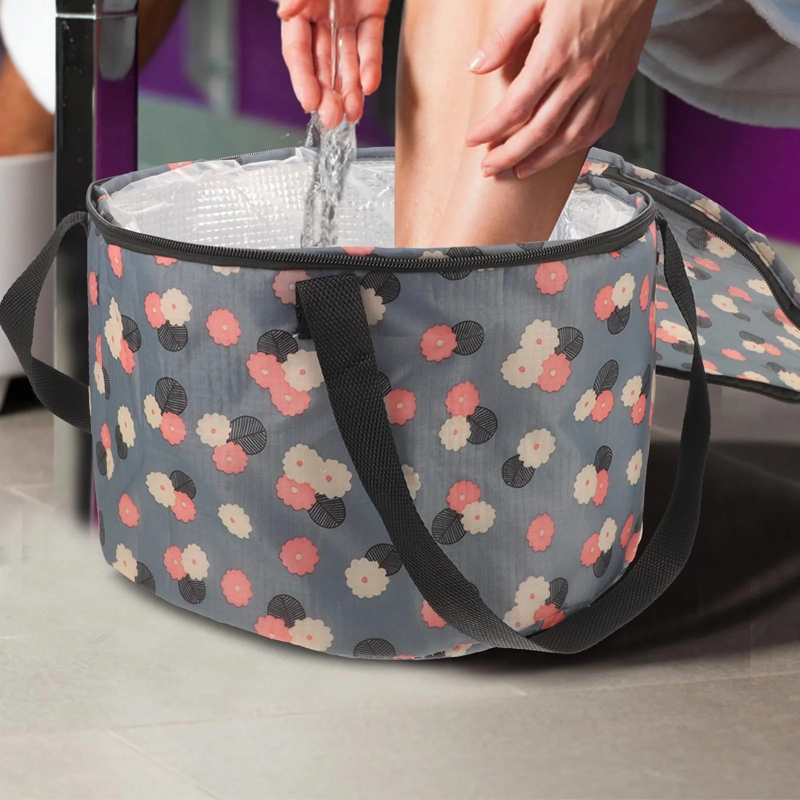 Cubo Plegable Para Remojo De Pies Cubo de agua portátil for lavabo, 2 uds., for baño, pies, remojo, bañera, bolsa plegable, cubo for