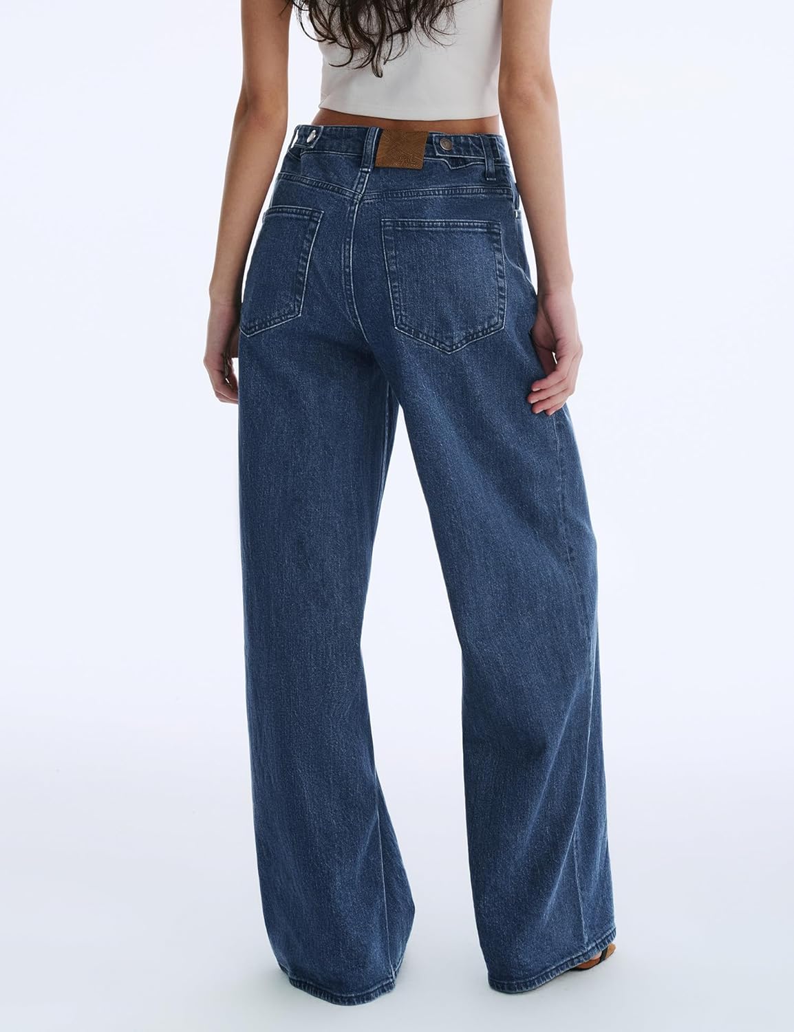 Women's Adjustable Wasit Wide Leg Jeans Baggy High Waisted Jeans Y2K Casual Trendy Denim Pants - Image 2