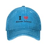 I Love Rhode Island Baseball Cap for Men Women Adjustable Vintage Washed Denim Style Dad Hat