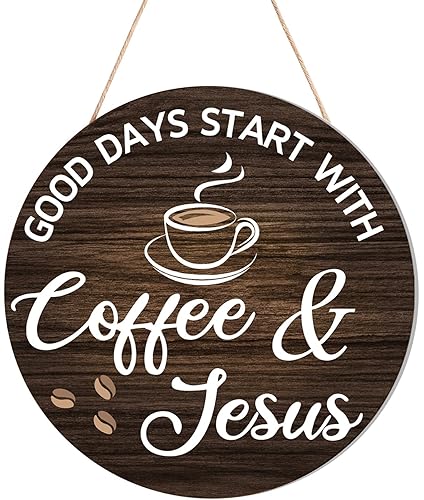 HMASYO Wood Coffee Signs, Good Days Start with Coffee &