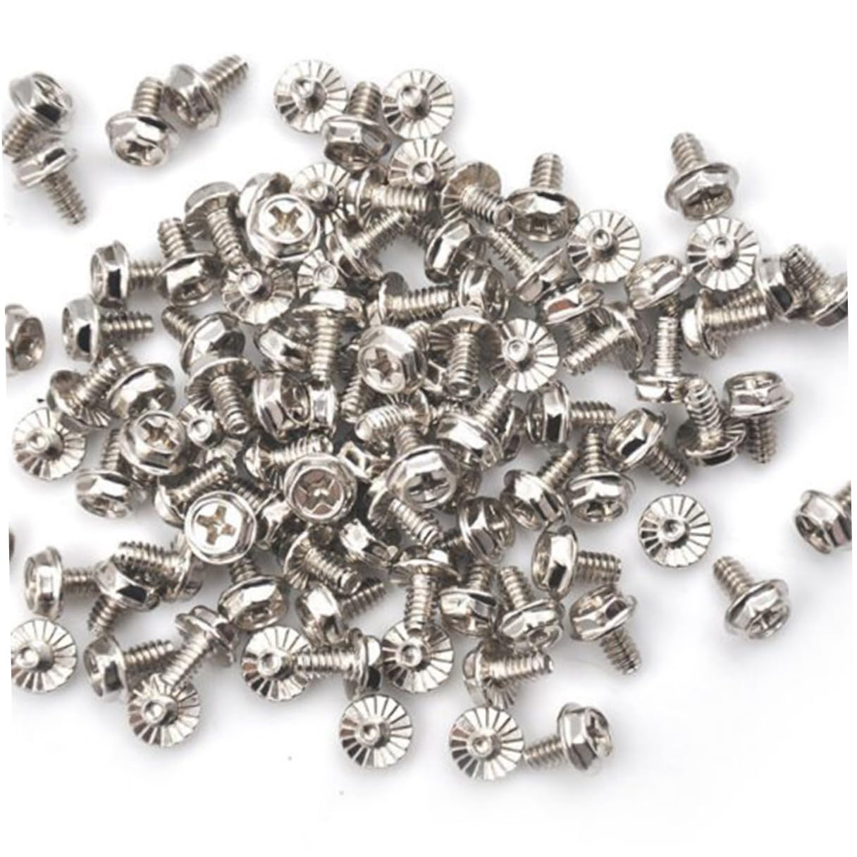 Toddmomy 100pcs Silver 6#-32x6mm Pci Mounting Screws for Computer Case and Power Supply Replacement, Round Head Metal Screws for PC Assembly and Repair