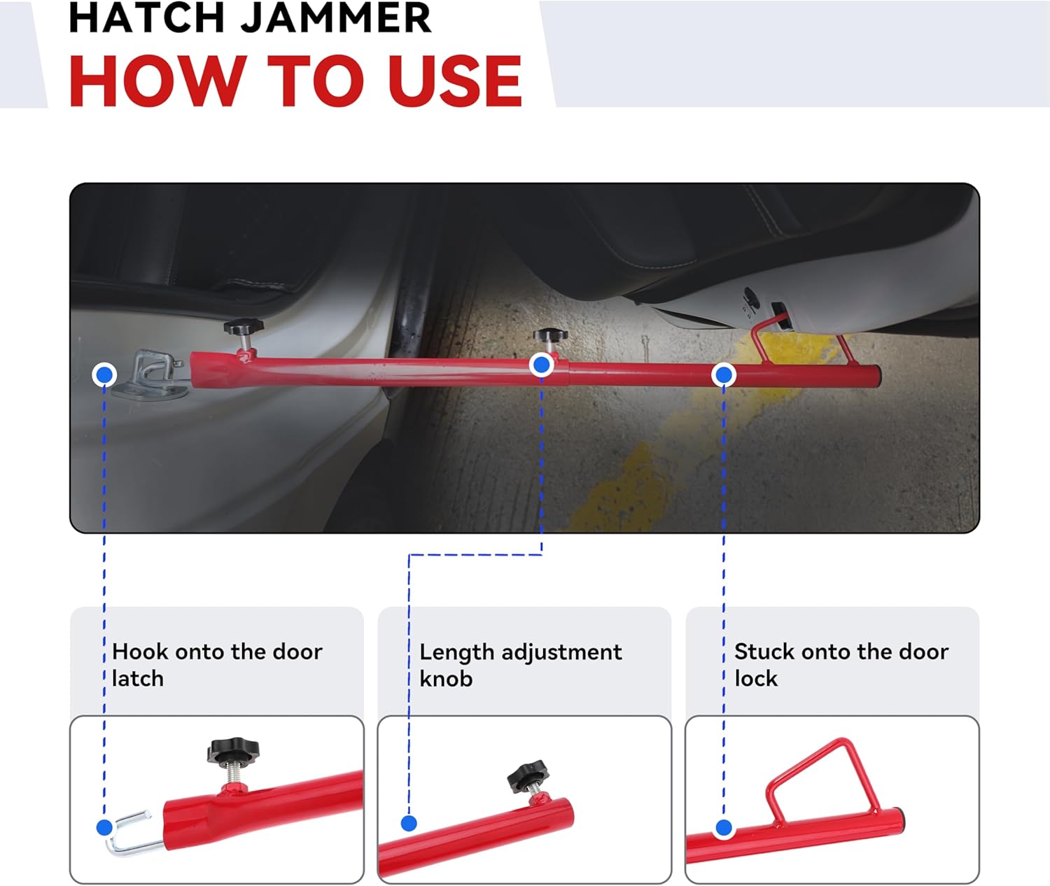 2 Pcs Hatch Jammer Auto Body Repair Tools Retractable Support Rod Holder 17100 Replacement Car Trunk Lift Gate Support for Automotive Paint Polishing Door Fixing
