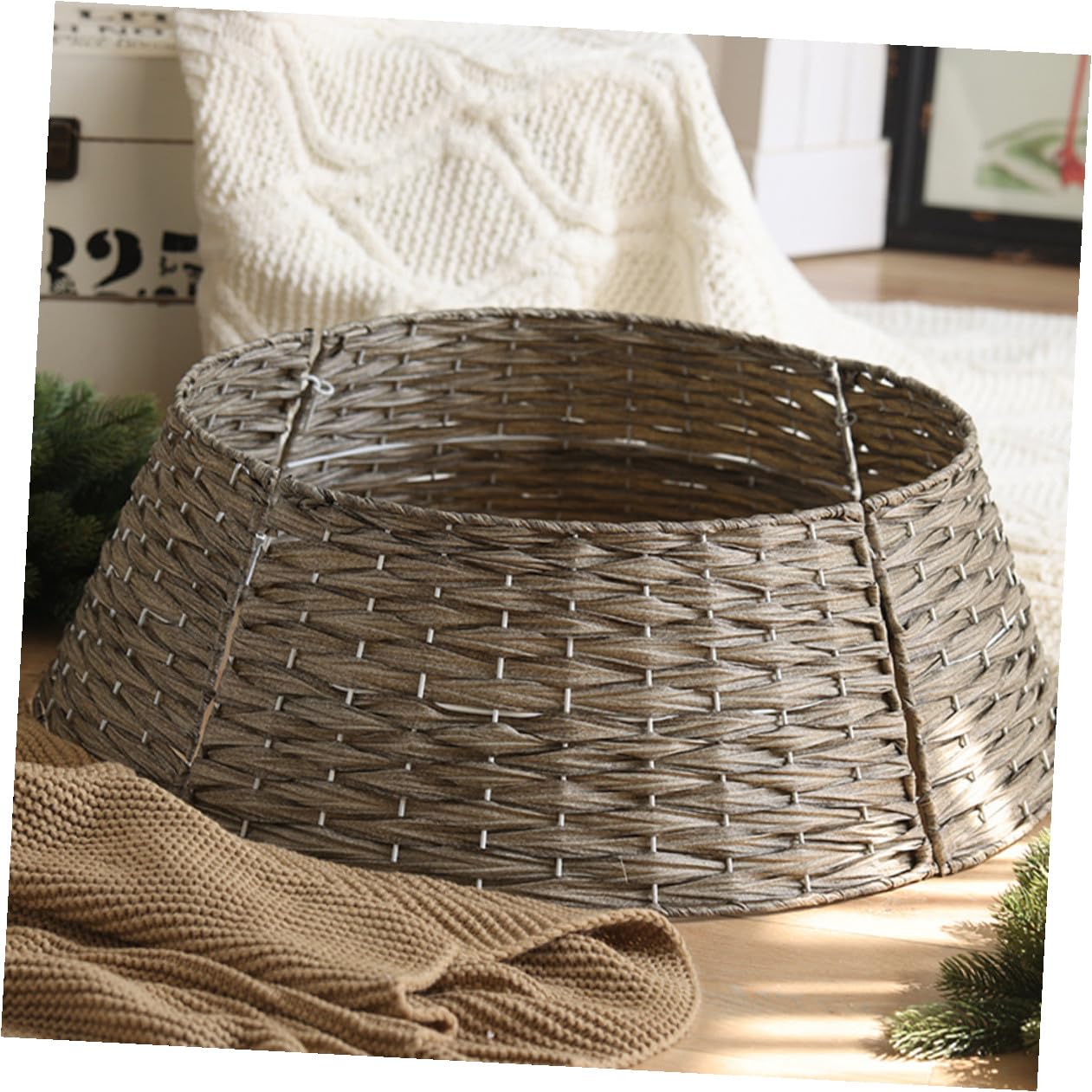 Generico Gonna per Albero in Materiale Plastico, Collare Decorativo per Base Albero, Copri Piede Resistente per Decorazioni Natalizie Interne ed Esterne, Adatto a Diverse Dimensioni