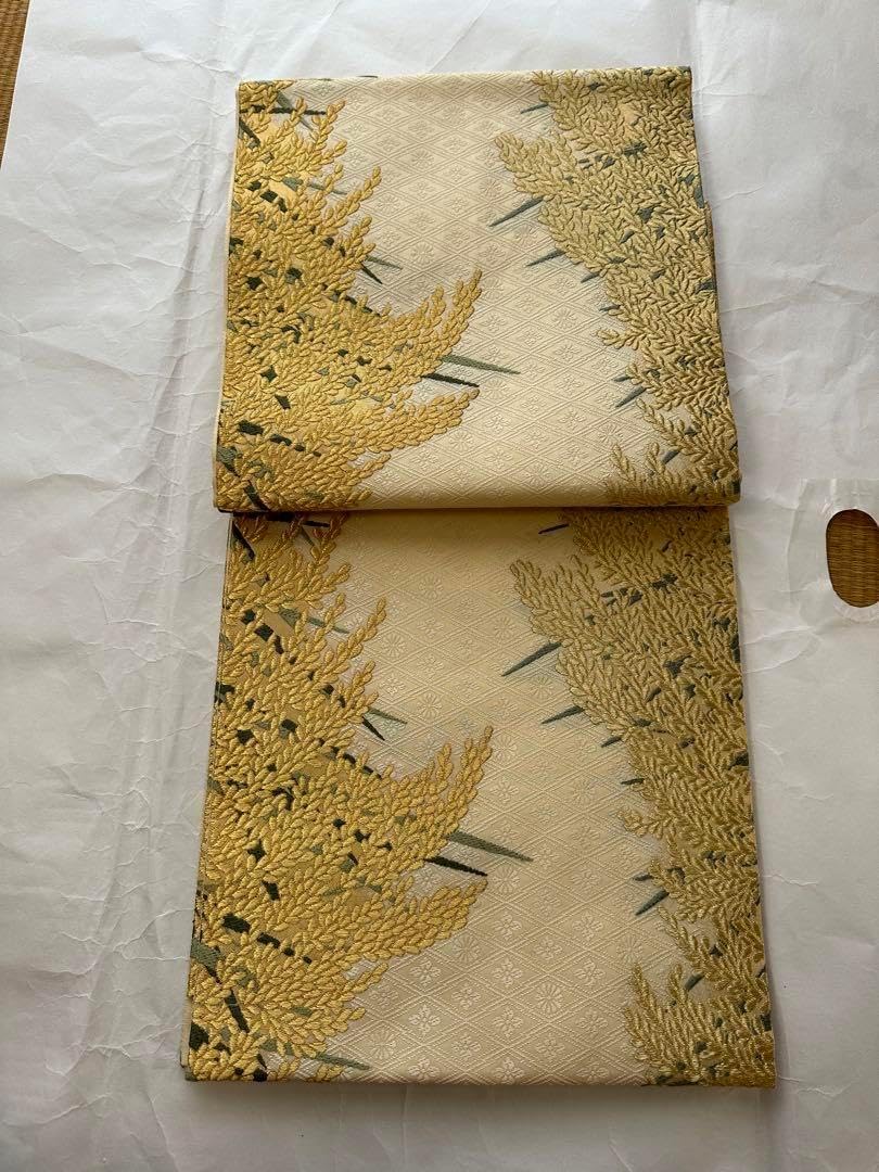 山口美術織物 金色稲穂模様 袋帯 【公式通販】
