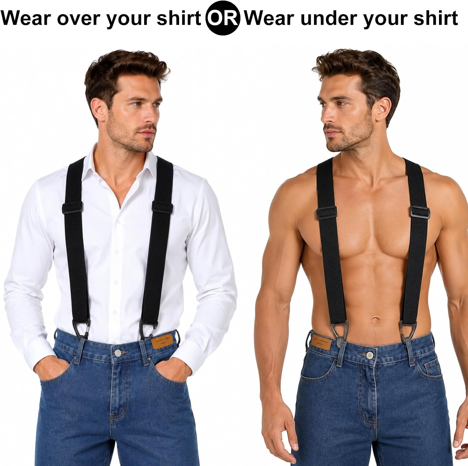 Suspenders for Men Heavy Duty Mens Suspenders X Back Hidden Suspender