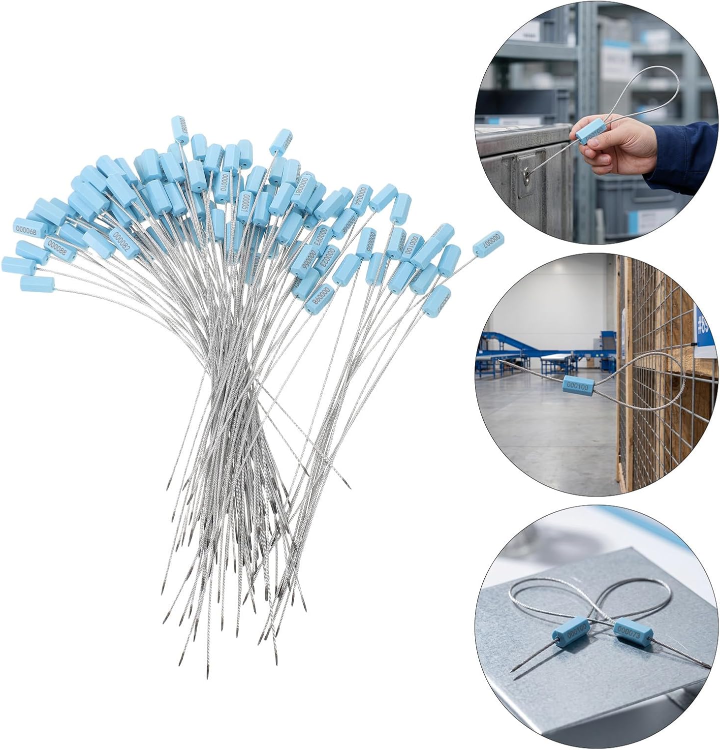 100pcs Numbered Tamper Evident Shipping Wire Seals