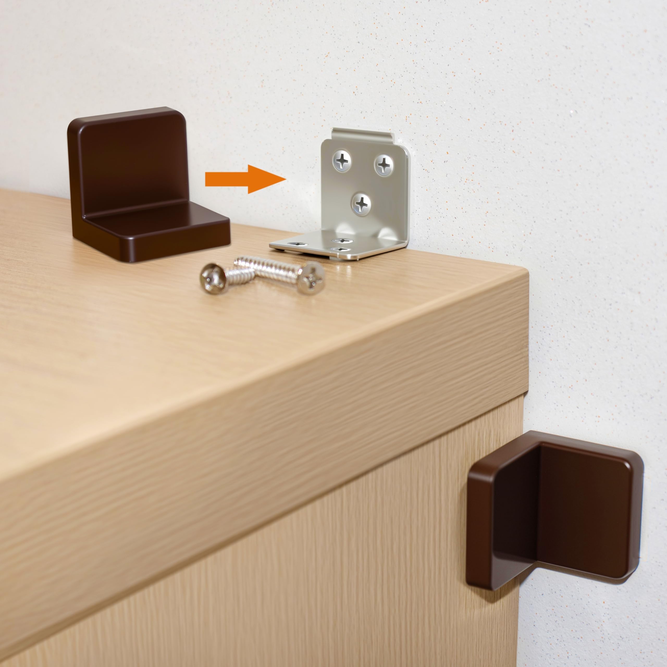 ZEAYEA 20 Pack Anti Tip Furniture Anchors, Etal Furniture Wall Anchors - View #10