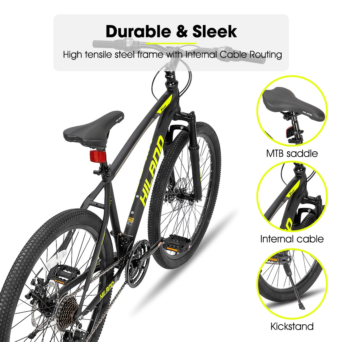 HILAND Bicicleta de montanha masculina e feminina, bicicleta de
