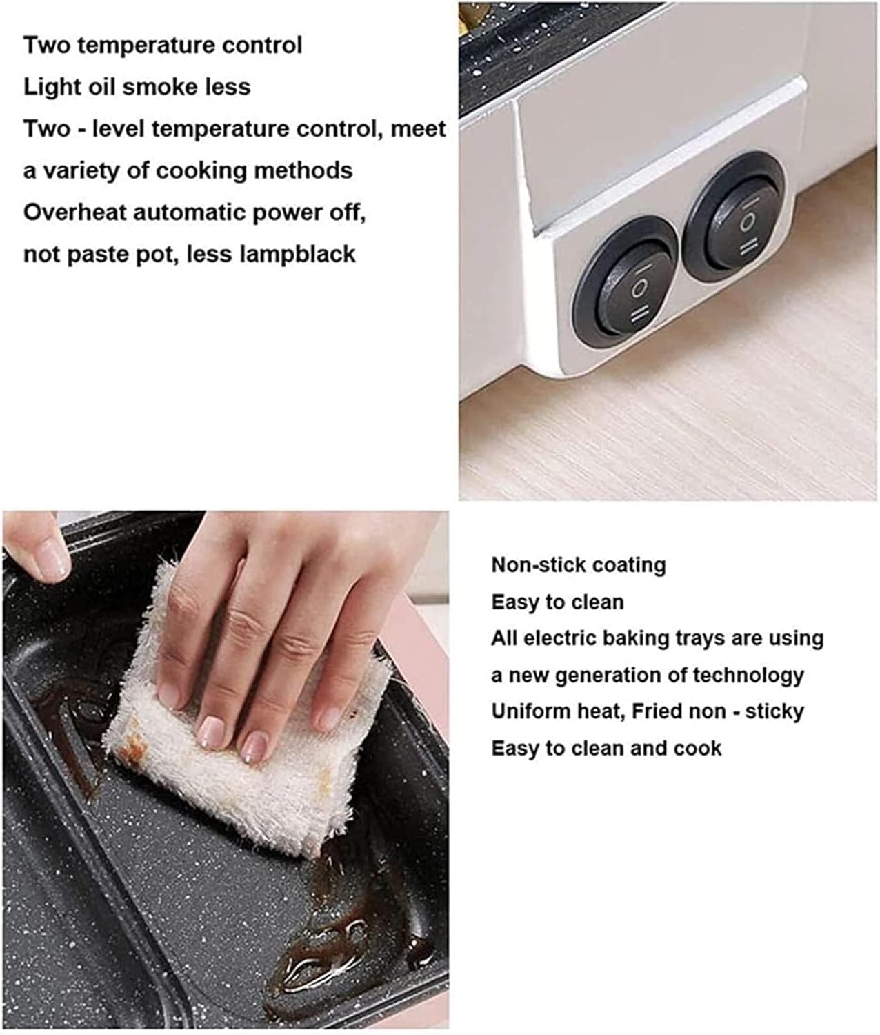 Electric Mini Grill with Hot Pot, 2-in-1 Non-Stick Indoor BBQ and Shabu Cooker, Ideal for Dorm Rooms and Small Kitchens