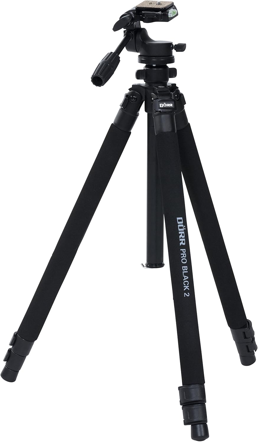 Dörr 372748 Pro Black 2 Photo/Video Tripod with 3D Tilter with Integrated Spirit Level/Quick Release Plate/Tripod Bag