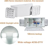 Vista 4 de LED Emergency Lights for Home Power Failure, 24 Pack with Battery Backup, Commercial Dual Head Emergency Light Fixture AC110V/277V