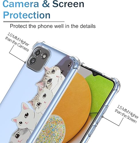 Miniatura 2 de OEURVQO Funda transparente para Galaxy A03 Samsung A03 SM-A032F, transparente, lindo, degradado, colorido, delgado, suave, TPU, a prueba de golpes,