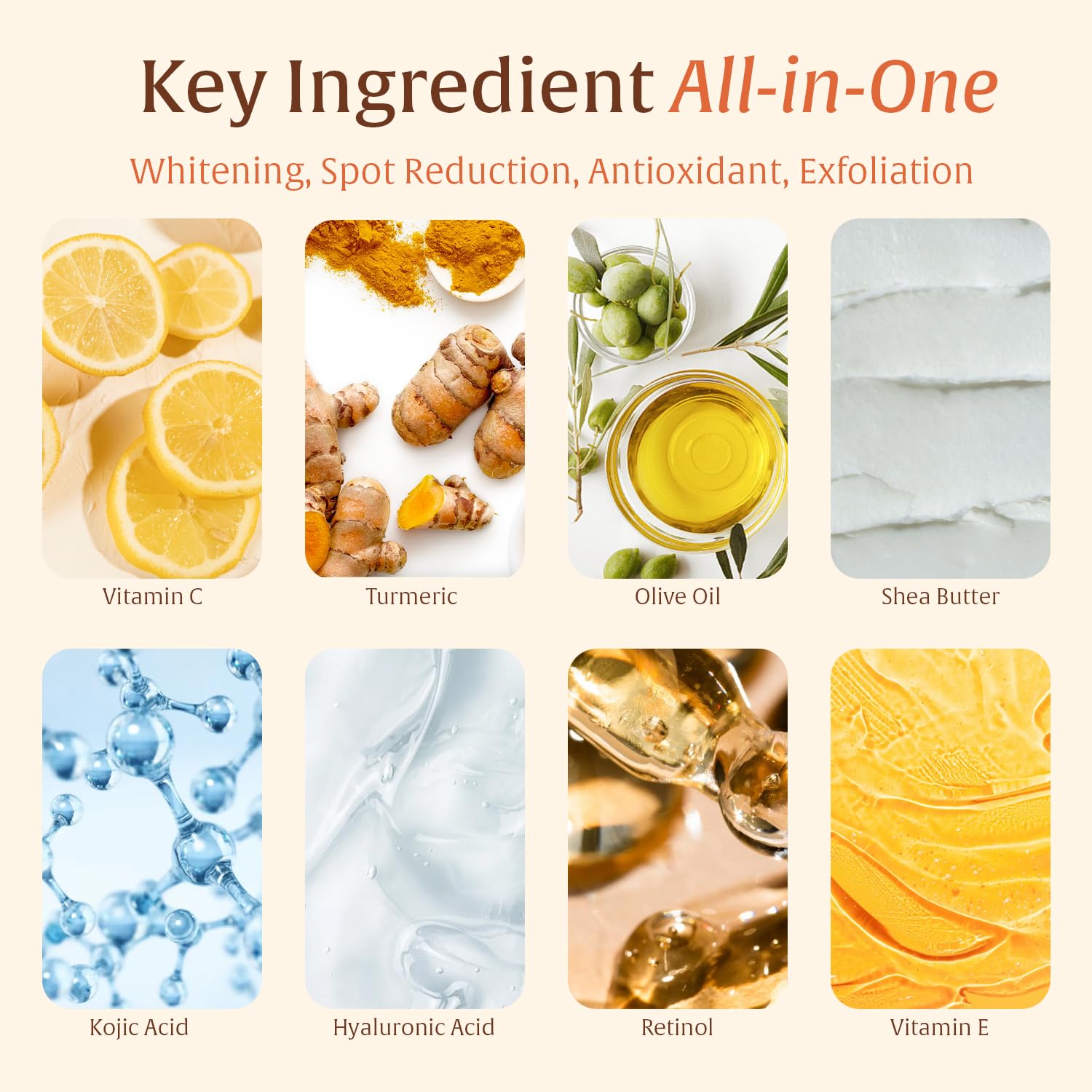 Turmeric Kojic Acid Soap – Hand-made Soap, Dark Spot Remover for Face & Body, Skin Brightening, Even Tone, Moisturizing with Collagen, Retinol, Vitamin E, Shea Butter & Hyaluronic Acid – 2 Bars - Image 3