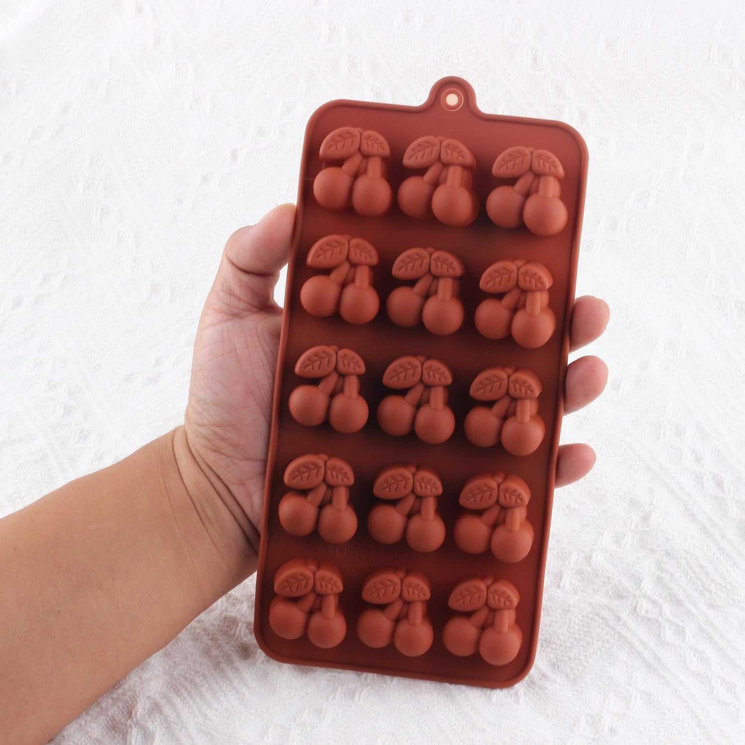 15 Cavity Cherry Silicone Candy Molds For Chocolate Candy Set Of 2