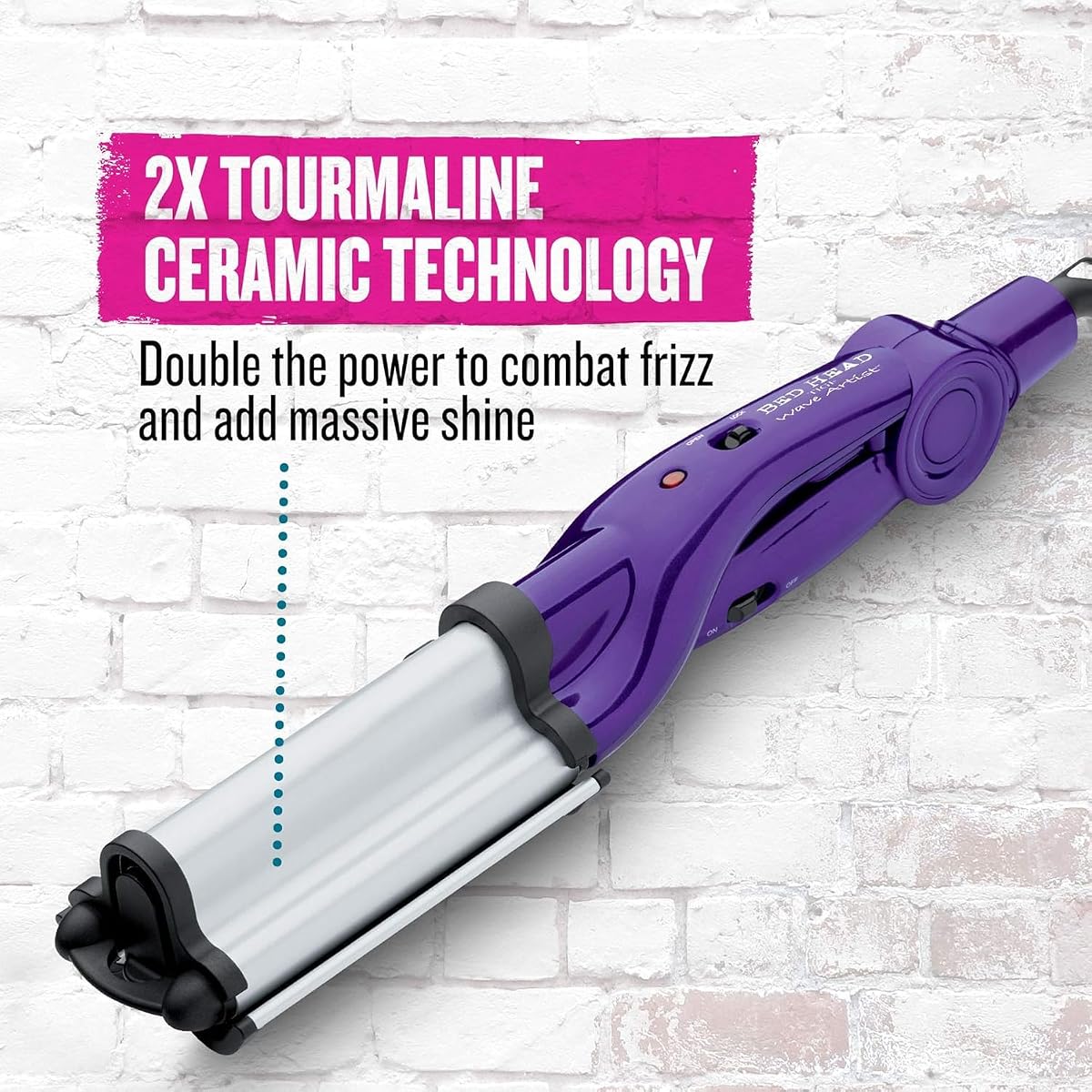 Bed Head Wave Artist Deep Waver | Combat Frizz, Get Long Lasting Results, & Add Massive Shine for Beachy Waves | With Tourmaline Ceramic Technology (Purple) 1 Count (Pack of 1) PURPLE WAVER image 1