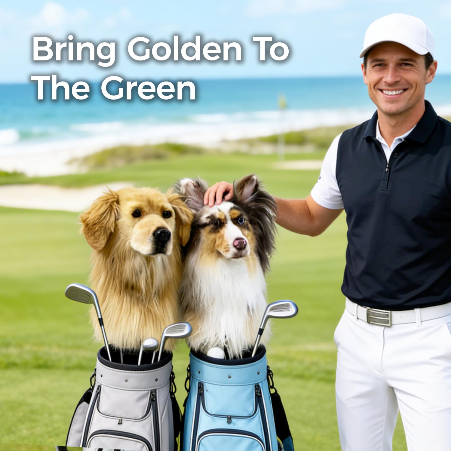 Copri Teste Personalizzati Per Mazze Da Golf - Coperchi Per Driver a Forma di Testa di Cane, Compatibili Con Legni 3 e Legni 5