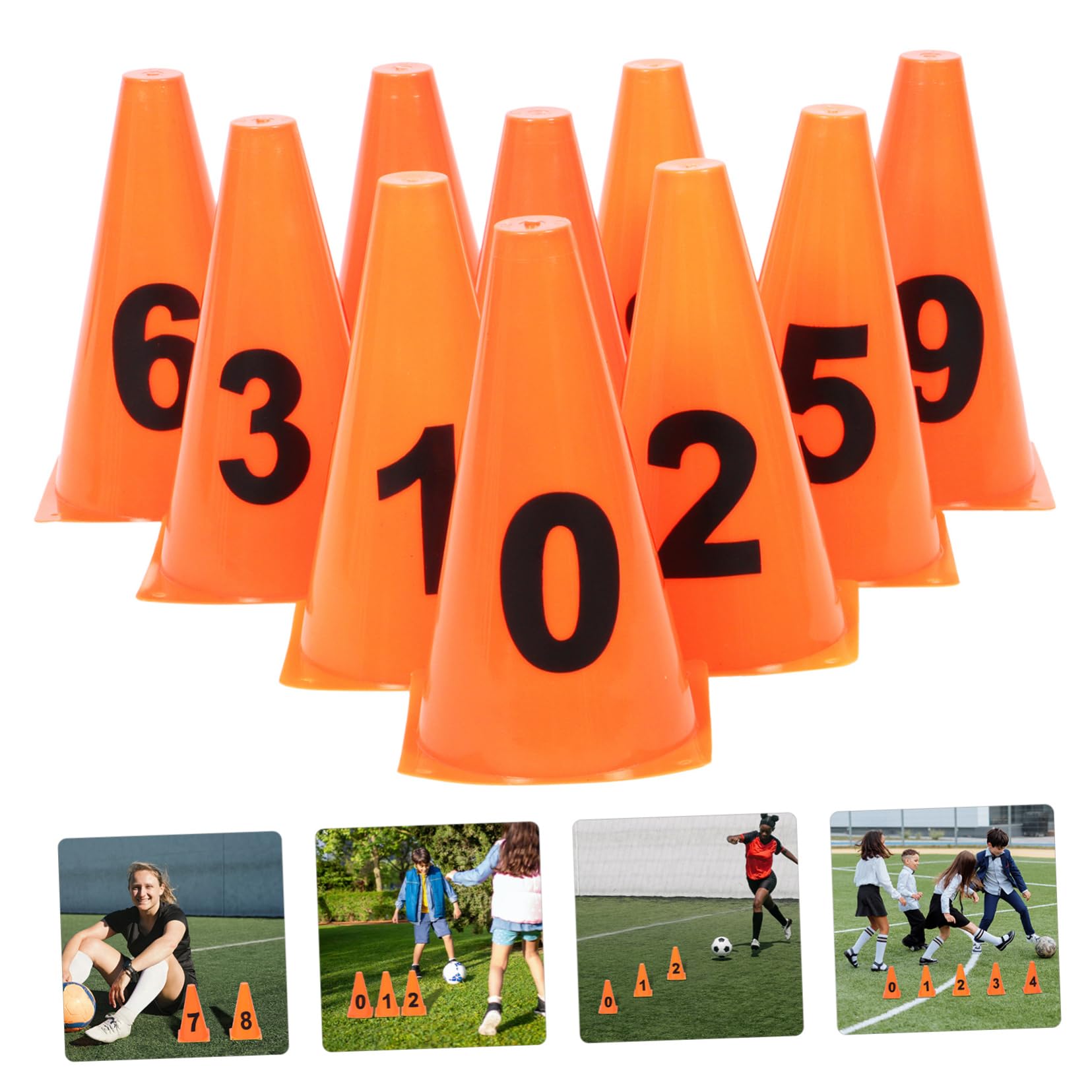 UKCOCO 1juego Conos De Entrenamiento Numerados para Fútbol Conos Naranjas para Ejercicios Campo Patinaje y Actividades Deportivas