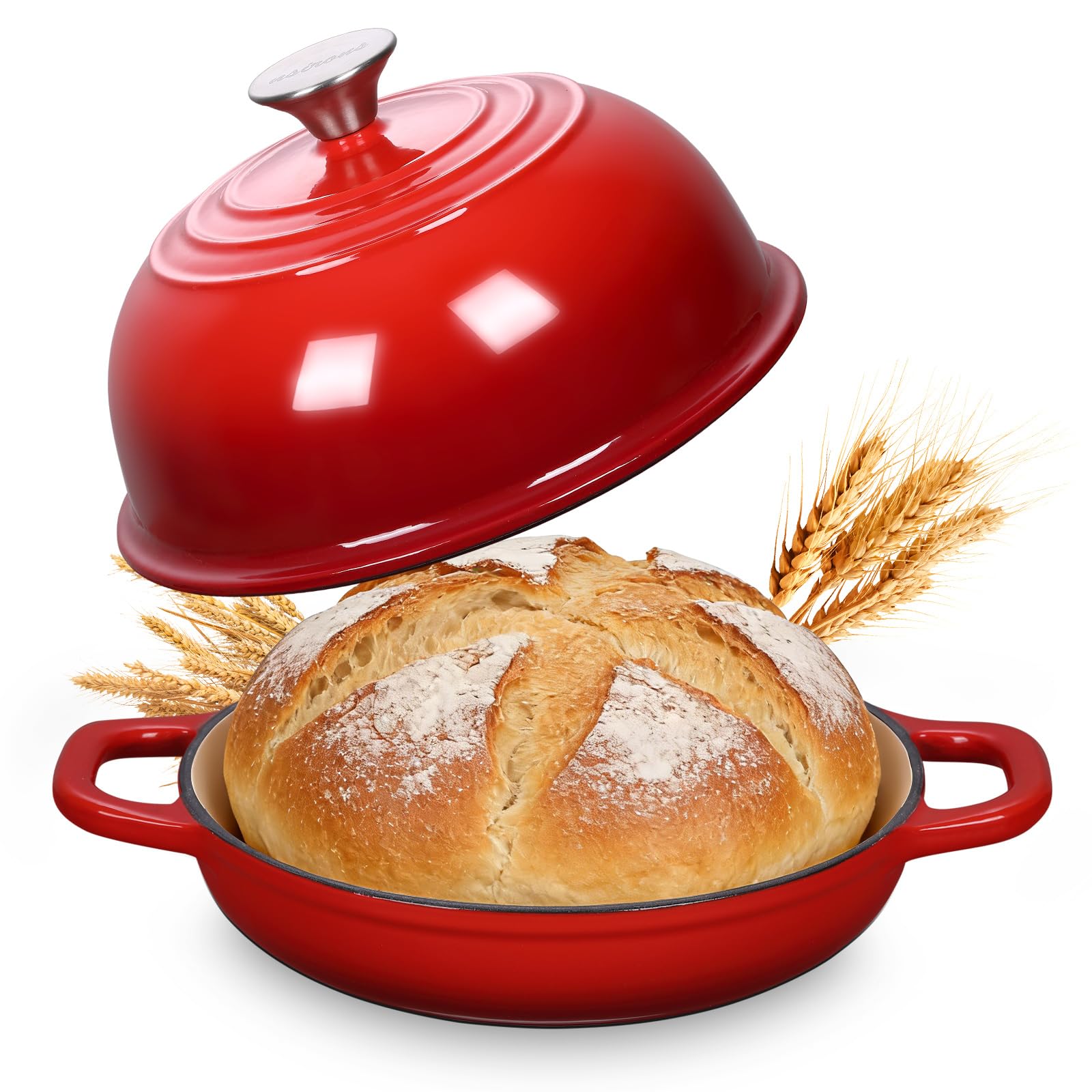 Gusseisen Topf Emaille Brot backen 4,7L Dutch Oven für Sauerteig Brot