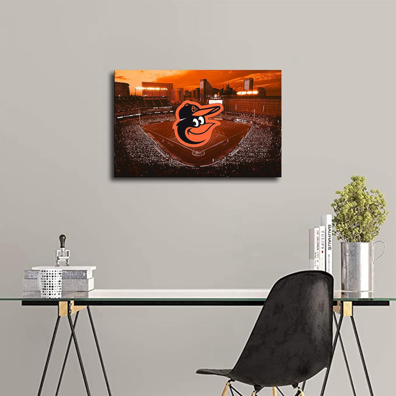 Baltimore Orioles Baseball Poster Sports Canvas Wall Art Pattern Print Artwork Decor Home Decor Painting (Framed,20x30inch)