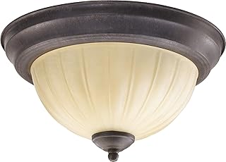 Quorum 3077-11-44 Flush Mount, 2-Light, 120 Total Watts, Toasted Sienna